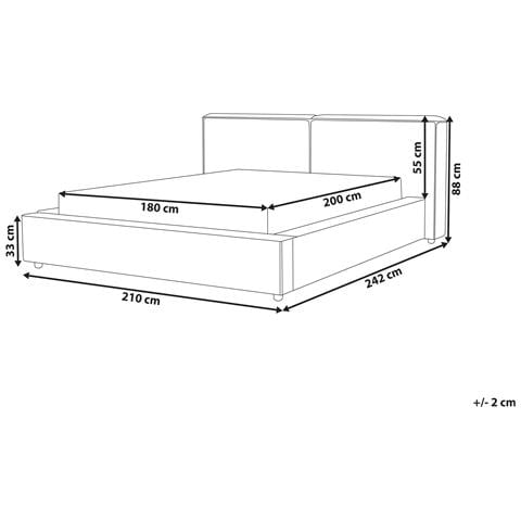 Letto Matrimoniale Bouclé Bianco 180 X 200 Cm Linards - Foto 8