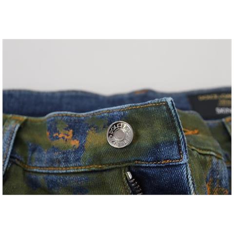 Jeans In Denim Di Cotone Skinny Verde Blu - It52 - L - Foto 5