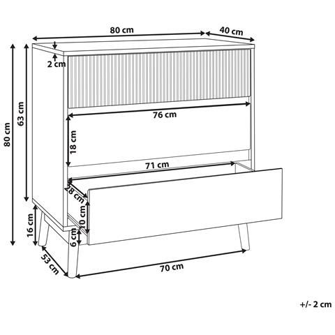 Cassettiera A 3 Cassetti Wales Marrone Chiaro - Foto 7
