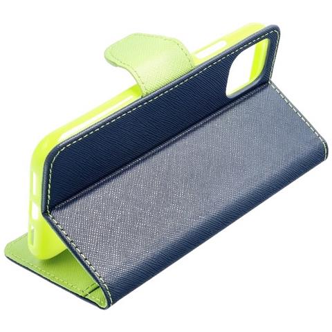 Custodia A Libro Book Cover Case Per Apple Iphone 16 Navy-lime - Foto 5