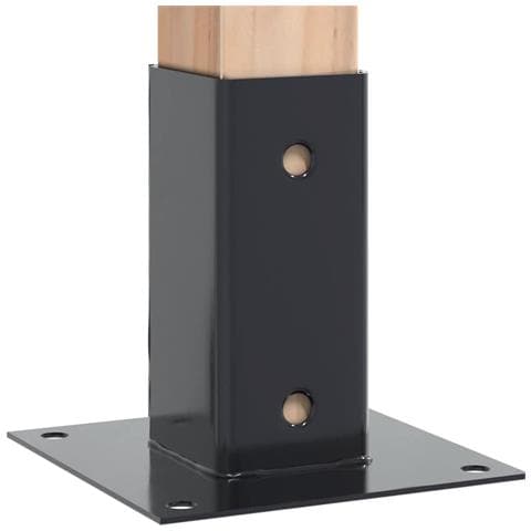 Basi per Pali Quadrati 12 pz 71x71mm Acciaio Verniciato Polvere - Foto 2