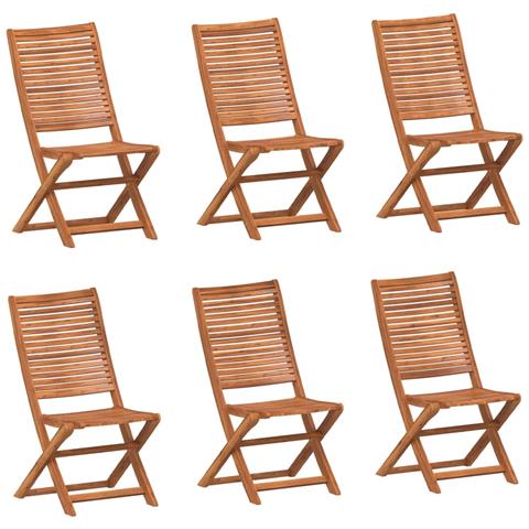 Sedie Da Giardino Pieghevoli 6 Pz 51x66x95 Cm Legno Di Acacia - Foto 2