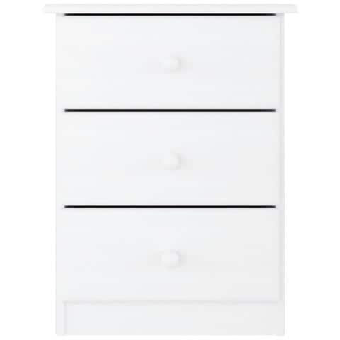 Comodino Alta Bianco 41x35x55,5 Cm In Legno Massello Di Pino - Foto 3