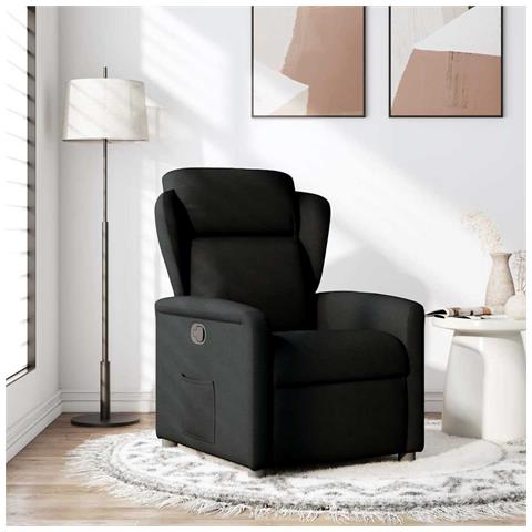 Poltrona Reclinabile In Tessuto Nero - Foto 2