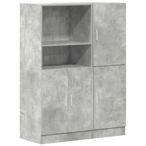 Set Di Mobili Da Cucina 2 Pz Grigio Cemento In Truciolato - Foto 2