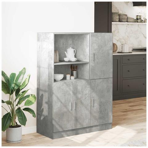 Set Di Mobili Da Cucina 2 Pz Grigio Cemento In Truciolato - Foto 3