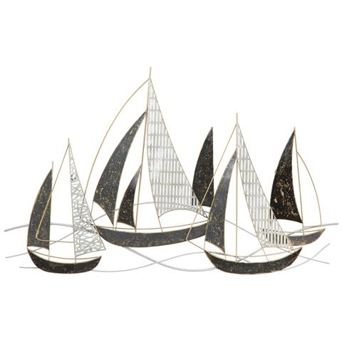 Decorazione In Metallo 3d Barche 7 - Multicolore - Metallo - 91x2,5x55,9 Cm - Foto 1