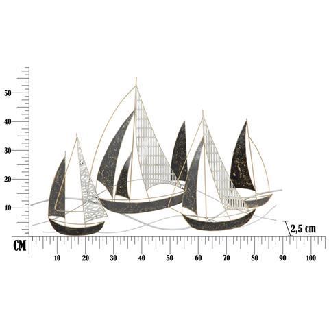 Decorazione In Metallo 3d Barche 7 - Multicolore - Metallo - 91x2,5x55,9 Cm - Foto 6