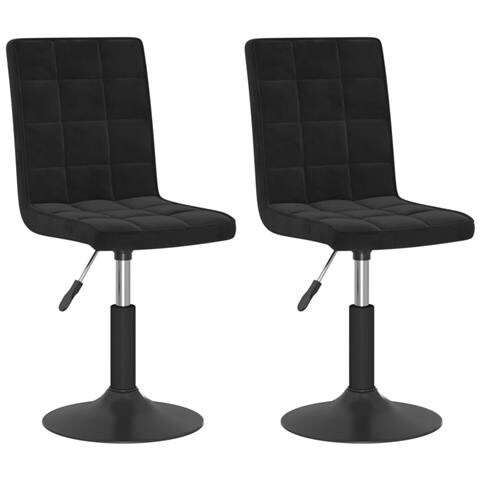 Lusso Casadino -  Sedie Da Pranzo Girevoli 2 Pz Nere In Velluto - Foto 1