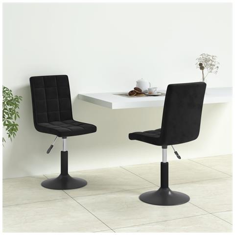 Lusso Casadino -  Sedie Da Pranzo Girevoli 2 Pz Nere In Velluto - Foto 8