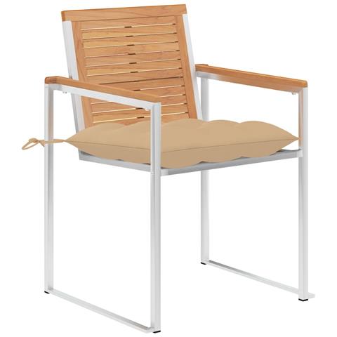 Sedie Da Giardino Con Cuscini 8 Pz In Legno Massello Di Teak - Foto 1