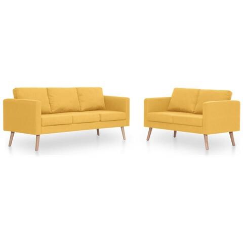 Lusso Casadino -  Set Divani 2 Pz In Tessuto Giallo - Foto 1