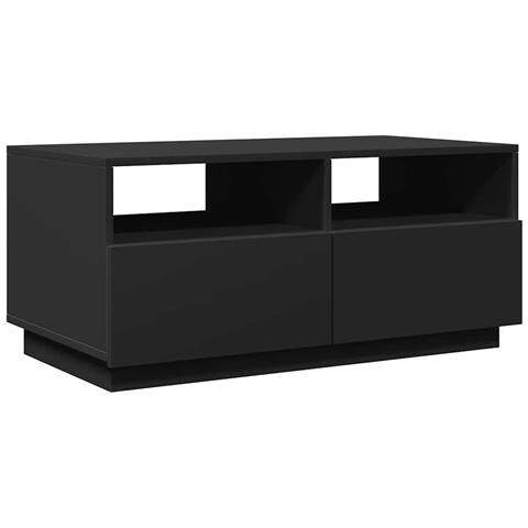 Lusso Casadino -  Tavolino Da Soggiorno Con Luci Led Nero 90x49x40 Cm - Foto 2
