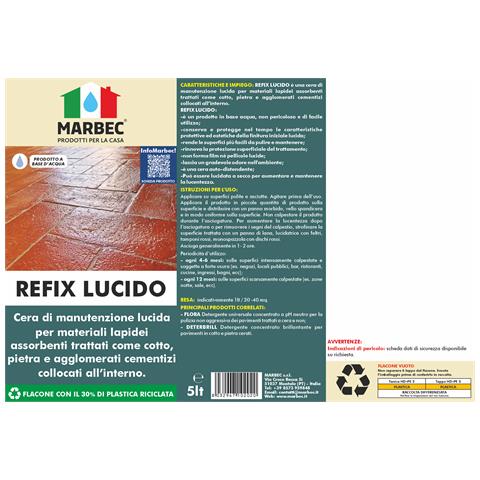 Marbec Refix Lucido 5lt Cera Lucida Di Manutenzione Per Pavimenti In Cotto E Pietra - Foto 2