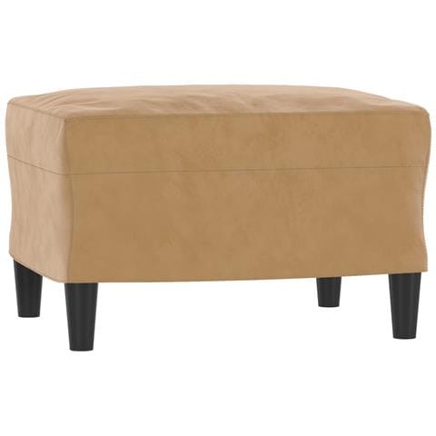 Poltrona con Poggiapiedi Marrone 60 cm in Velluto - Foto 2