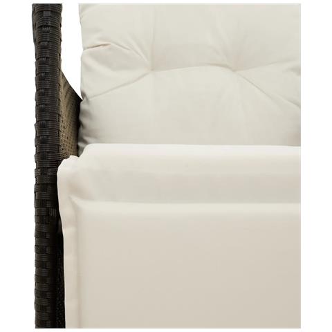 Divano Giardino Reclinabile 2Posti con Tavolino Nero Polyrattan - Foto 9