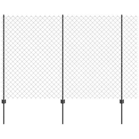 Recinzione in Rete Metallica con 20 Post U Grigio 1.5x10 m Acciaio - Foto 1