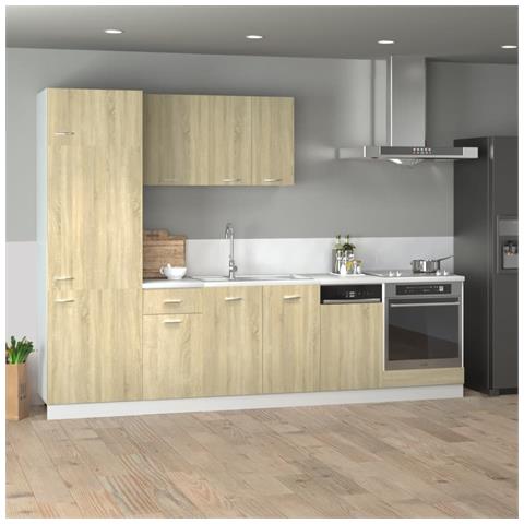 Set di Mobili Porta TV 7 pz “Lyon” Rovere Sonoma in Truciolato - Foto 2