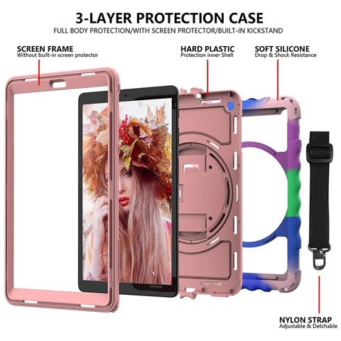 Custodia Per Samsung Galaxy Tab A 8.0"" Cavalletto E Tracolla Colorata - Foto 2