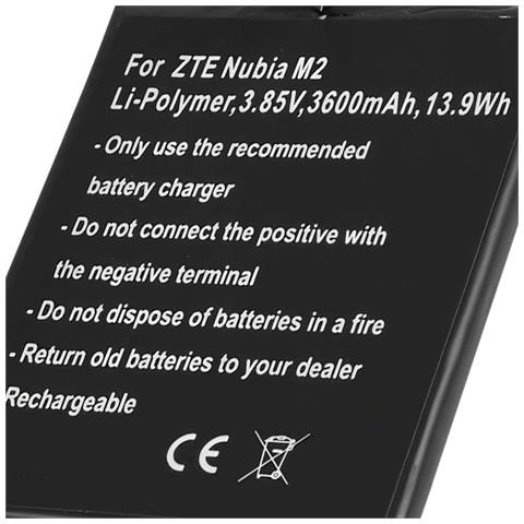 Batteria Di Ricambio Per Zte Nubia M2 Li-polymer 3,85v 3600mah 13,9wh - Foto 2