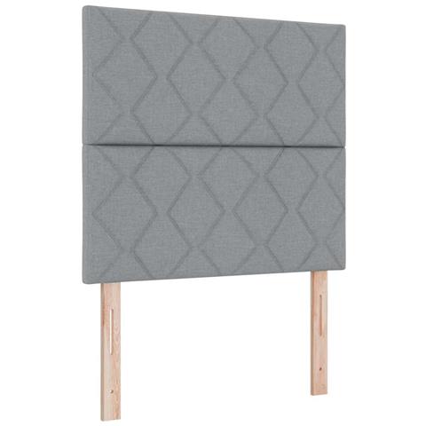Letto a molle con materasso Grigio chiaro 120 x 200 cm Tessuto - Foto 1