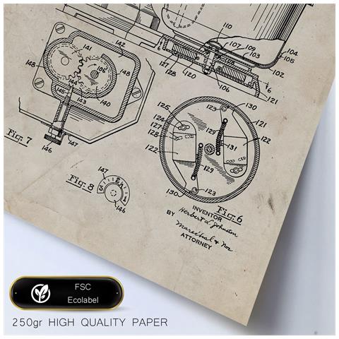 Set Di 6 Stampe Con Brevetti Di Elettrodomestici Da Cucina Poster Con Immagini Di Brevetti Retrò Design Di Interni In Stile Vintage A3 & A4 Telaio In Legno Chiaro - Foto 6