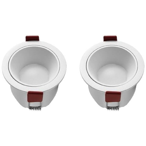 Set Di 2 Faretti Led Da Incasso 10w, Foro 75mm, 4000k, Antiriflesso - Foto 1