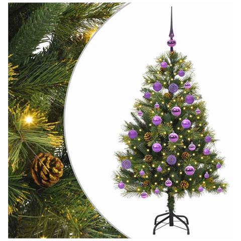 Albero di Natale artificiale pieghevole con coni Verde 120 cm - Foto 1