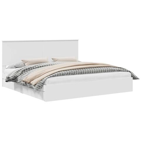 Letto con Contenitore Bianco 200 x 200 cm Legno multistrato - Foto 1