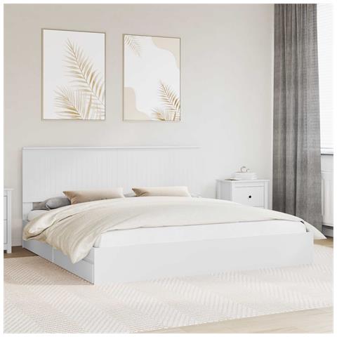 Letto con Contenitore Bianco 200 x 200 cm Legno multistrato - Foto 2