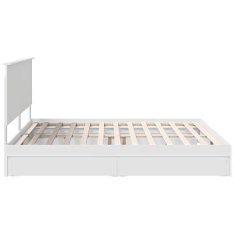 Letto con Contenitore Bianco 200 x 200 cm Legno multistrato - Foto 9