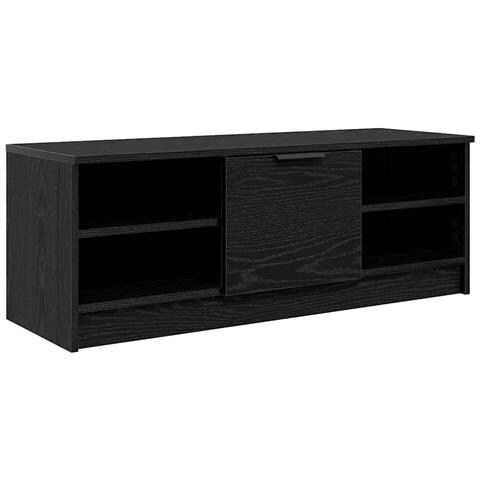 Mobile TV Rovere Nero 102 x 35 x 36,5 cm Legno multistrato - Foto 1