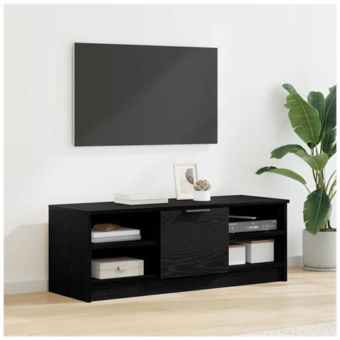 Mobile TV Rovere Nero 102 x 35 x 36,5 cm Legno multistrato - Foto 2
