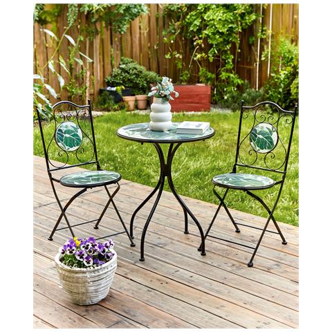 Set Di 2 Sedie Da Giardino Cozzana Metallo Nero - Foto 1
