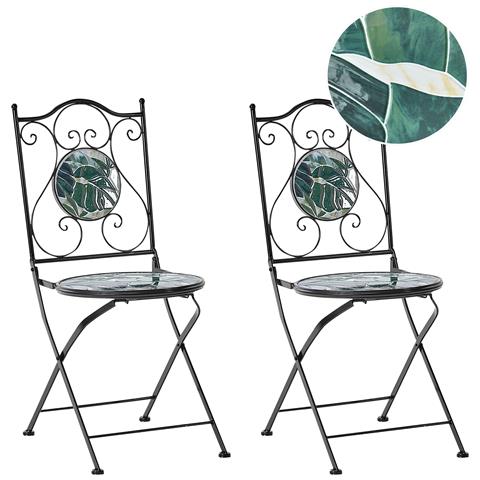 Set Di 2 Sedie Da Giardino Cozzana Metallo Nero - Foto 2