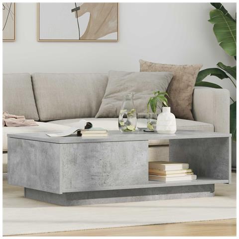 Tavolino da salotto con cassetto Grigio cemento 95 x 55 x 31 cm - Foto 2