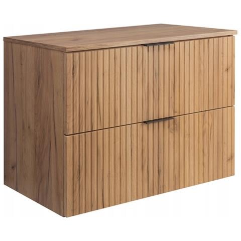| Mobile sottolavabo - 80cm | Marrone opaco - Rovere | L /H /D 80/57/46cm | 2 cassetti Softclose | Mobili bagno, mobili bagno, basi - Foto 1