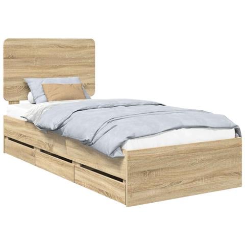 Struttura del letto con cassetto Rovere Sonoma 75 x 190 cm - Foto 1