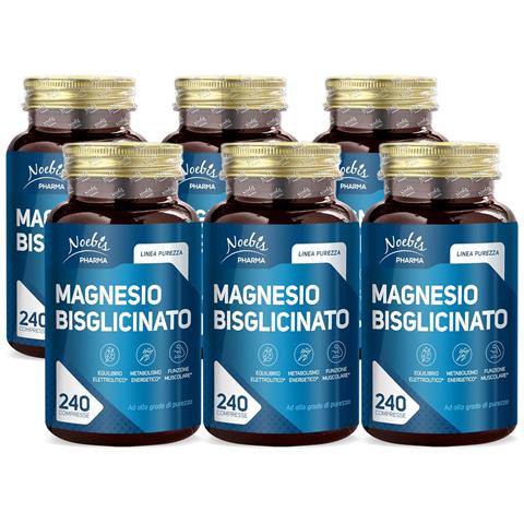 Magnesio Bisglicinato 240 Compresse - Alta Biodisponibilità e Tollerabilità - Energia, Muscoli e Sistema Nervoso (Confezione sestupla) - Foto 1