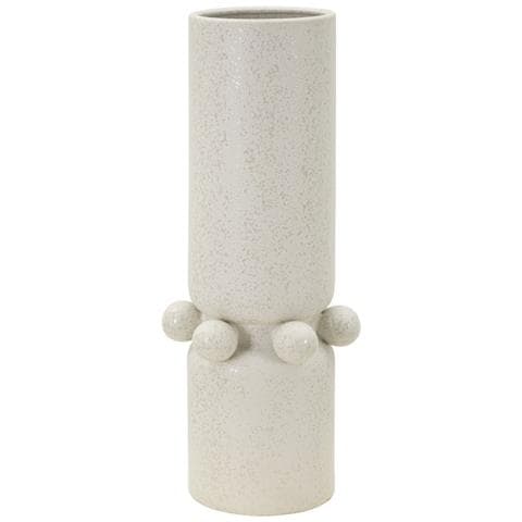 Vaso Bubbles In Ceramica Crema Con Sfere Decorative 15,5x41 Cm - Foto 1