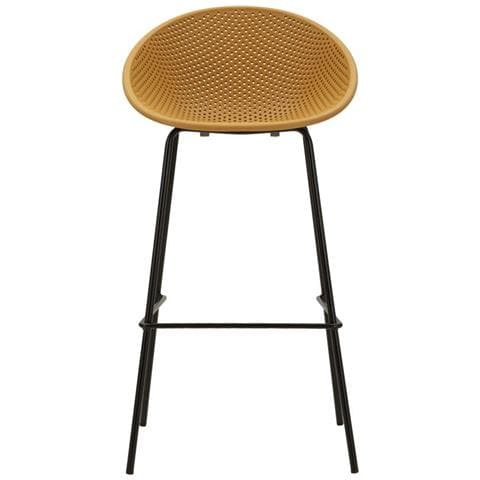 Set Di 2 Sgabelli Alti Vkh1088-giallo-metallo-50x50x98 Cm - Foto 2