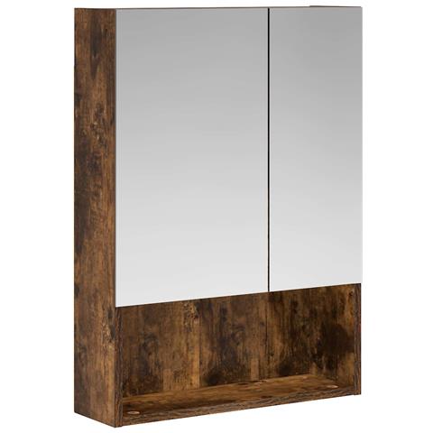 Mobiletto per specchio da bagno Rovere fumé 50 x 14,5 x 70 cm - Foto 1