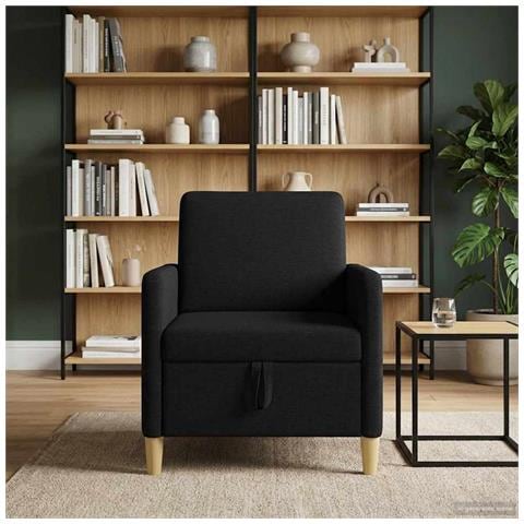 Divano con Storage Nero 72 x 78 x 87 cm Poliestere - Foto 2