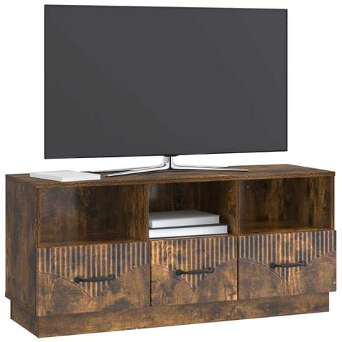 Mobile TV Rovere Fumo 102 x 34,5 x 47 cm Legno ingegnerizzato - Foto 2