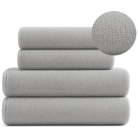 Set di asciugamani DIANA 2+2 - 50x90 cm + 70x140 cm - Grigio chiaro - 100% cotone - Design elegante - Foto 5
