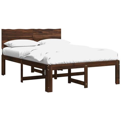 Letto matrimoniale con testiera ROSTOCK Marrone Scuro - Foto 1