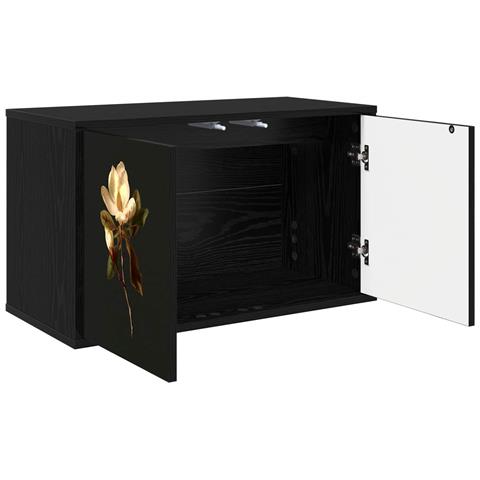 Mobile TV da Parete BREMEN 69 x 33 x 40 cm Rovere Nero - Foto 2