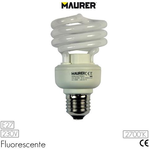 Lampadina fluorescente luce fredda 4000K E27 W25 V230 5Pz - Foto 2