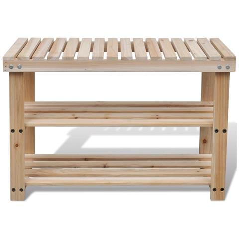 Scarpiera 2 in 1 con Panca in Legno Massello di Abete - Foto 2