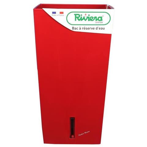 Eva Nuovo Vaso Di Fiori Quadrato In Plastica - 37 X 37 X H 68,5 Cm - 69 L - Rosso - Foto 1